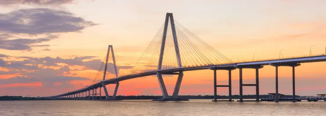 That one cool bridge in Charleston at sunset